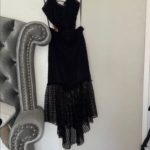 Selfie Leslie Black High Low Lace Dress
